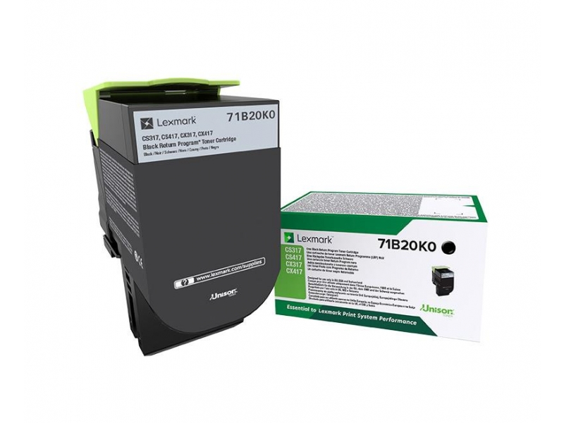 LEXMARK Toner Standard Black 71B20K0 LEXMARK Toner Standard Black 71B20K0 - Image 1