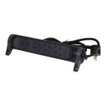 Legrand SurgeArrest 4 Outlets 1.5m Cable  Black/Grey Rotating