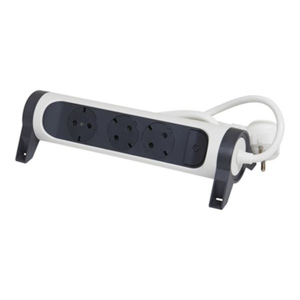 Legrand SurgeArrest 3 Outlets 3m Cable  White/Grey Rotating