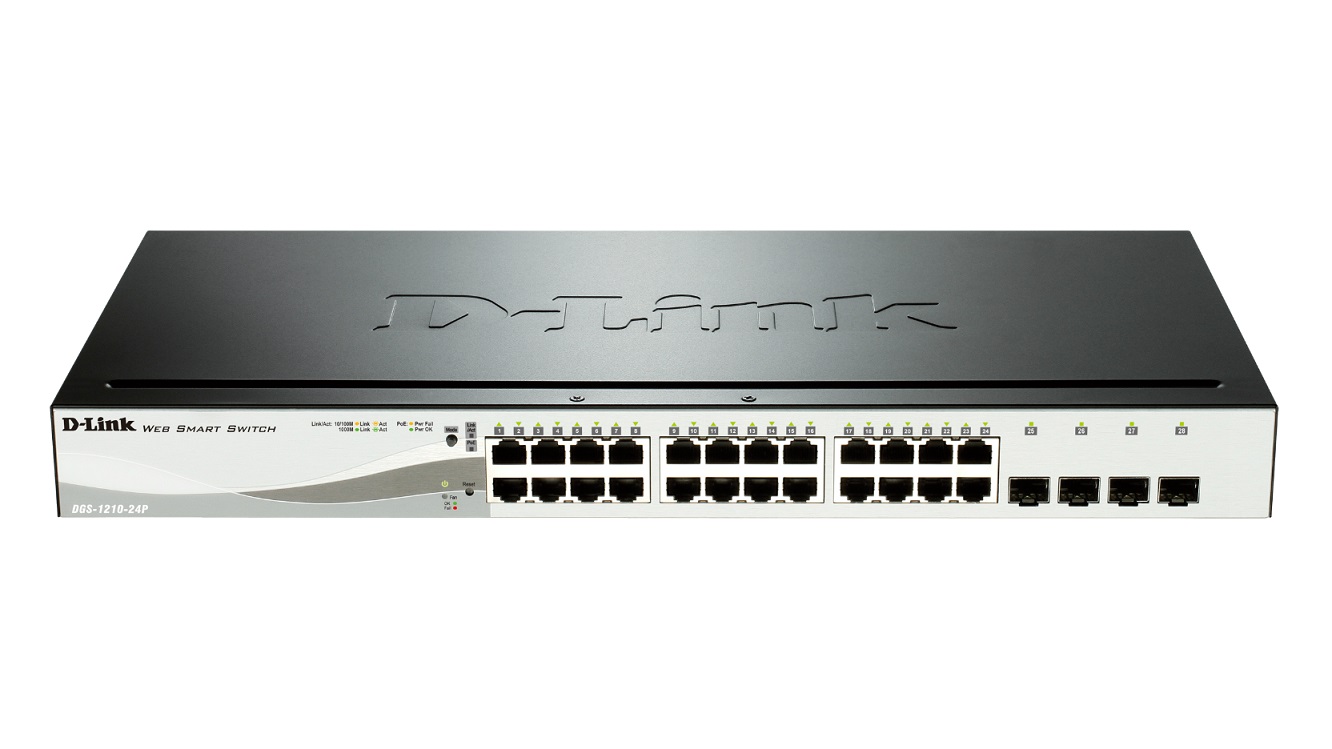 D-LINK Switch DGS-1210-24P D-LINK Switch DGS-1210-24P, 24 Gbit Ports / 12 POE Ports - Image 1