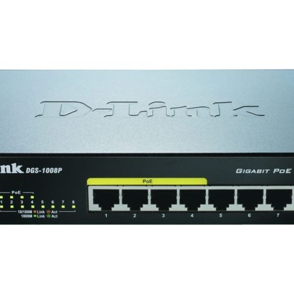 D-LINK SWITCH DGS-1008P 8-port 10/100/1000Mbps 4 PoE Ports