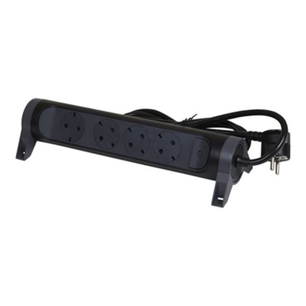 Legrand SurgeArrest 4 Outlets 3m Cable  Black/Grey Rotating