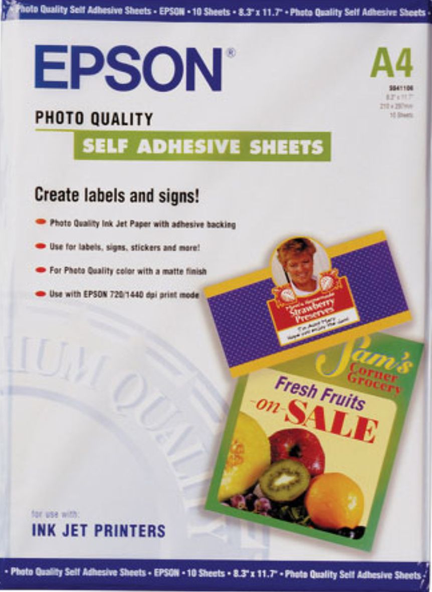 EPSON Paper Photo Quality Self Adhesive C13S041106 EPSON Paper Photo Quality Self Adhesive C13S041106 - Image 1