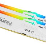 KINGSTON Memory KF560C30BWEAK2-32 FURY Beast WHITE RGB  DDR5, 6000MT/s, 32GB KIT OF 2