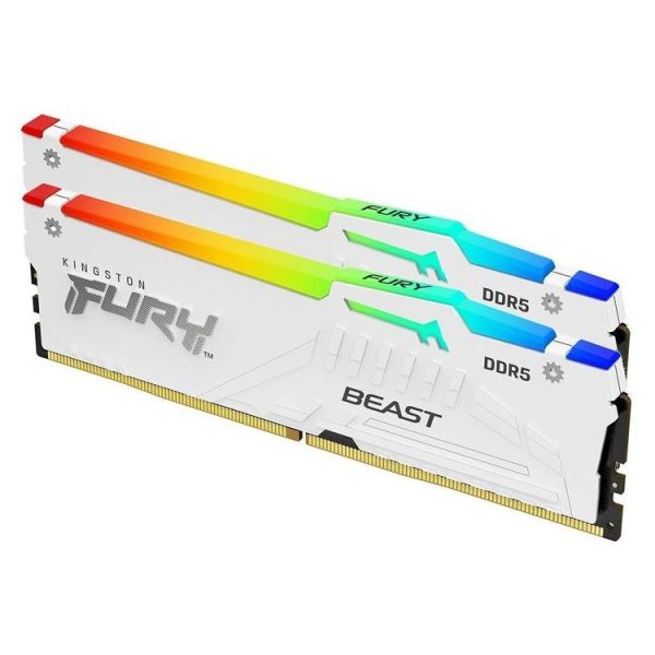 KINGSTON Memory KF556C36BWEAK2-32 FURY Beast White RGB DDR5, 5600MT/s, 32GB,KIT OF 2