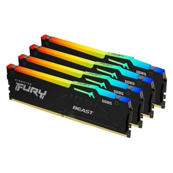 KINGSTON Memory KF560C40BBAK4-64 FURY Beast RGB DDR5, 6000MT/s, 64GB,KIT OF 4