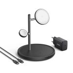 ANKER MagGo 3 in 1 Wireless Charging Stand Black 15W