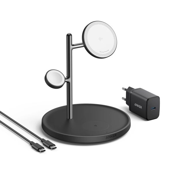 ANKER MagGo 3 in 1 Wireless Charging Stand Black 15W