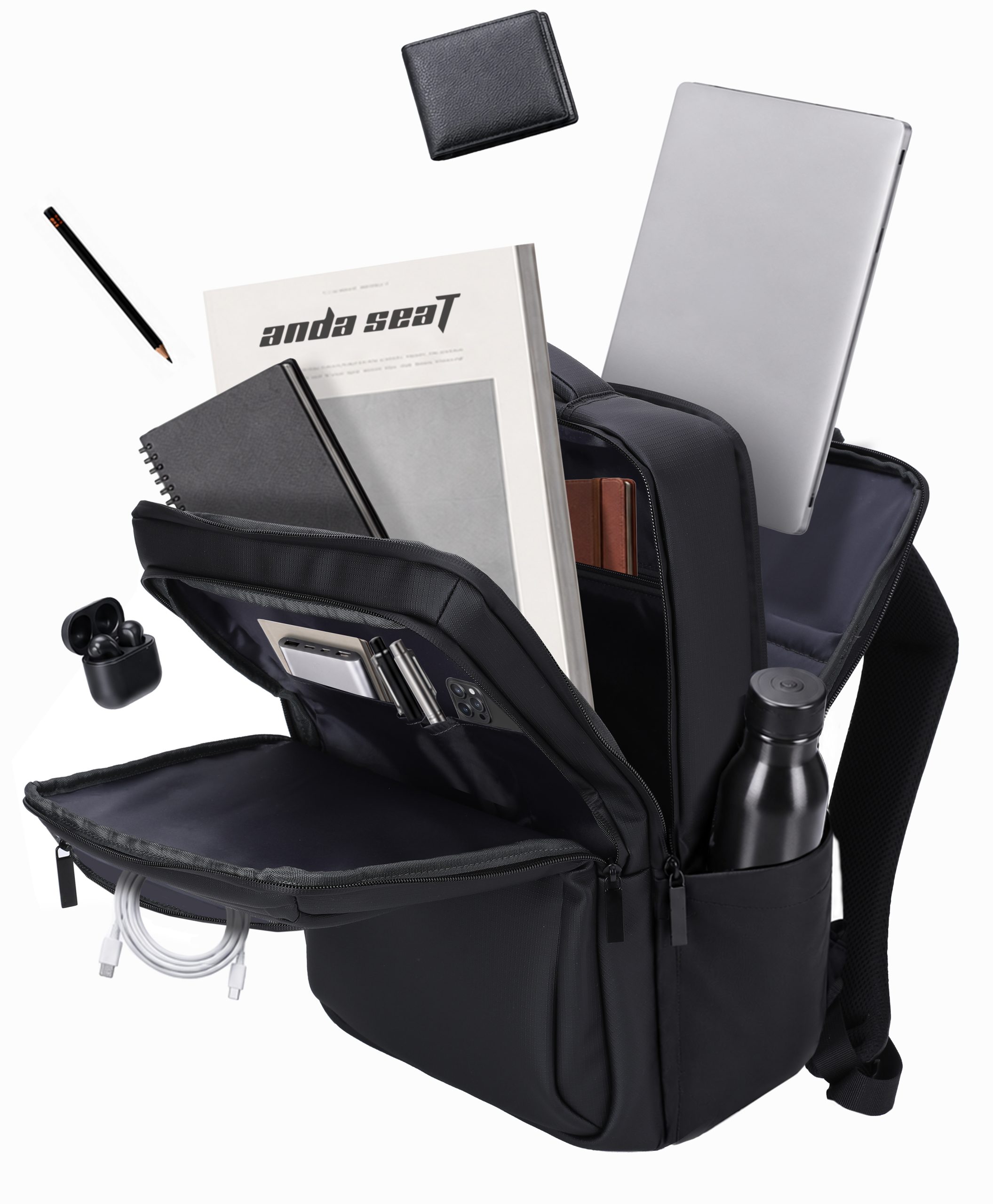 278-00-ADSBGPROBK ANDA SEAT Backpack PROLINE 16" 42x30x15cm BLACK - Image 1
